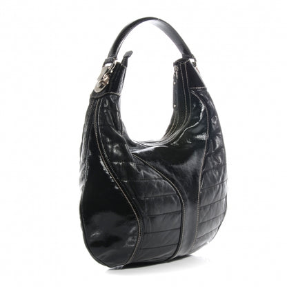 Gucci Patent Leather Medium Snow Glam Hobo Black 3 of 7