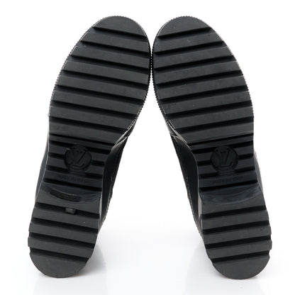 Louis Vuitton Suede Calfskin Mesh Logo Laureate Platform Desert Boots 37 Black 6 of 9