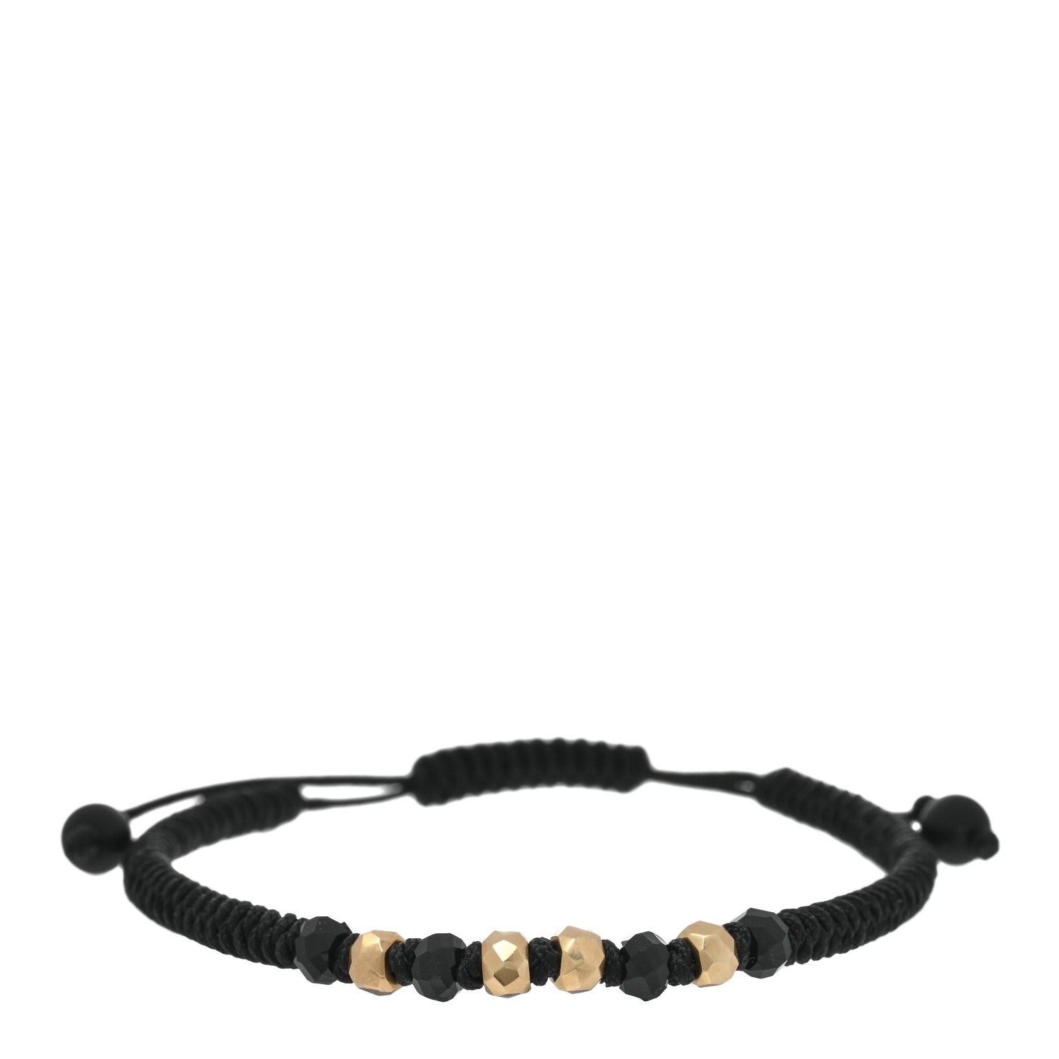 David Yurman 18K Yellow Gold Black Onyx Nylon Fortune Woven Bracelet Black 1 of 3