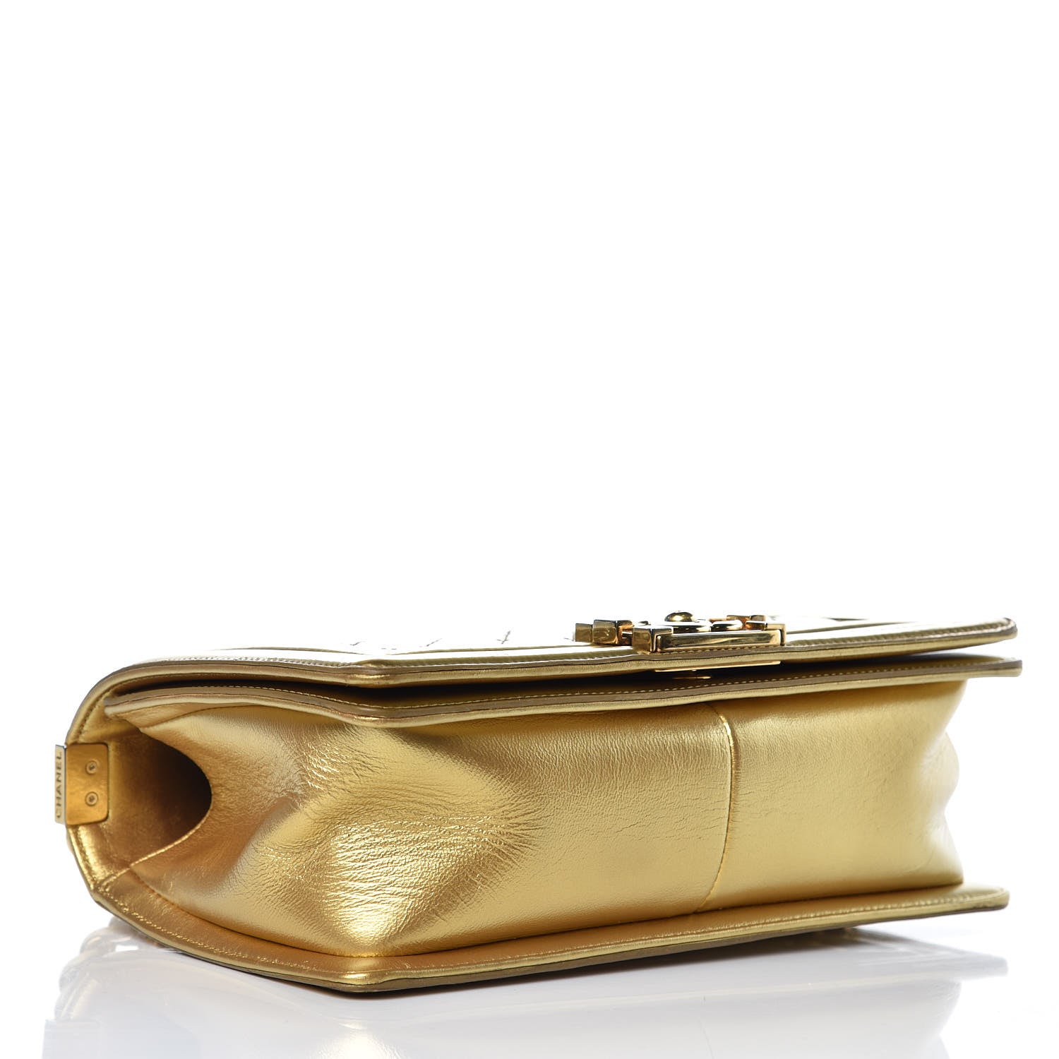 Chanel Metallic Patent Calfskin Quilted Medium Boy Flap Gold 4 of 18