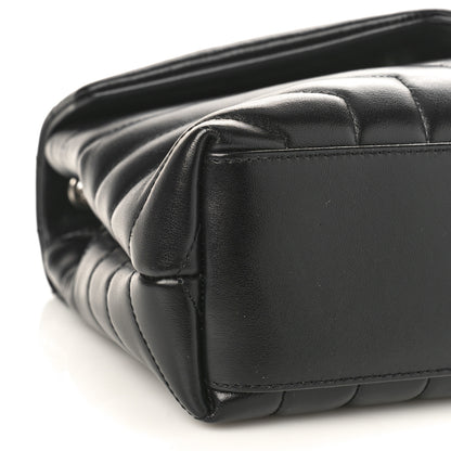 Saint Laurent Calfskin Y Quilted Monogram Small Loulou Chain Satchel Black 7 of 8