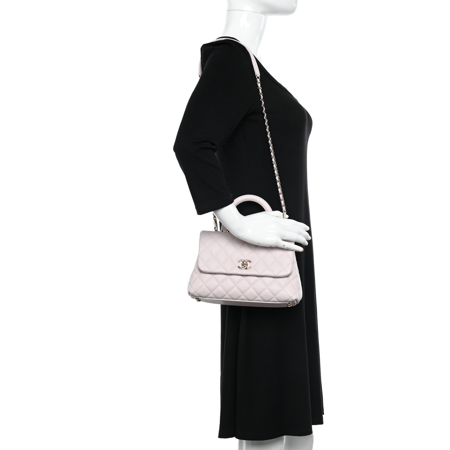 Chanel Caviar Quilted Mini Coco Handle Flap Light Pink 2 of 12