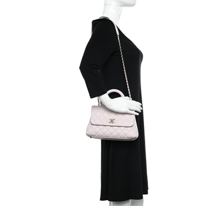 Chanel Caviar Quilted Mini Coco Handle Flap Light Pink 2 of 12