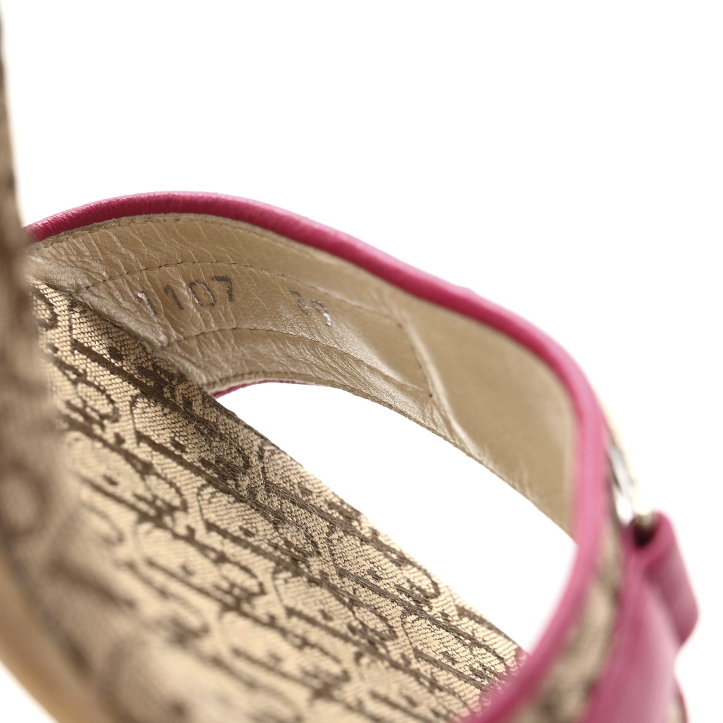 Monogram Logo Sandals 39 Beige Dark Pink