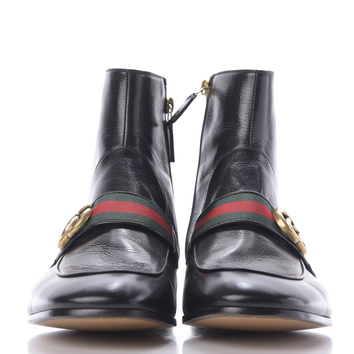 Gucci Goatskin Web Mens GG Ankle Boots 9.5 Black 2 of 12