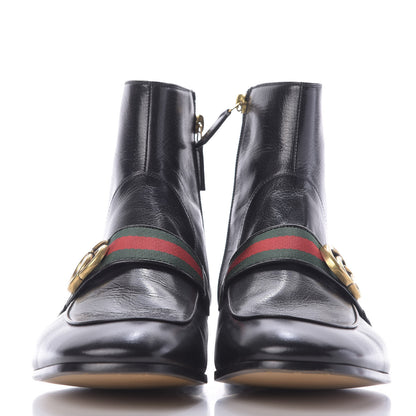 Gucci Goatskin Web Mens GG Ankle Boots 9.5 Black 2 of 12