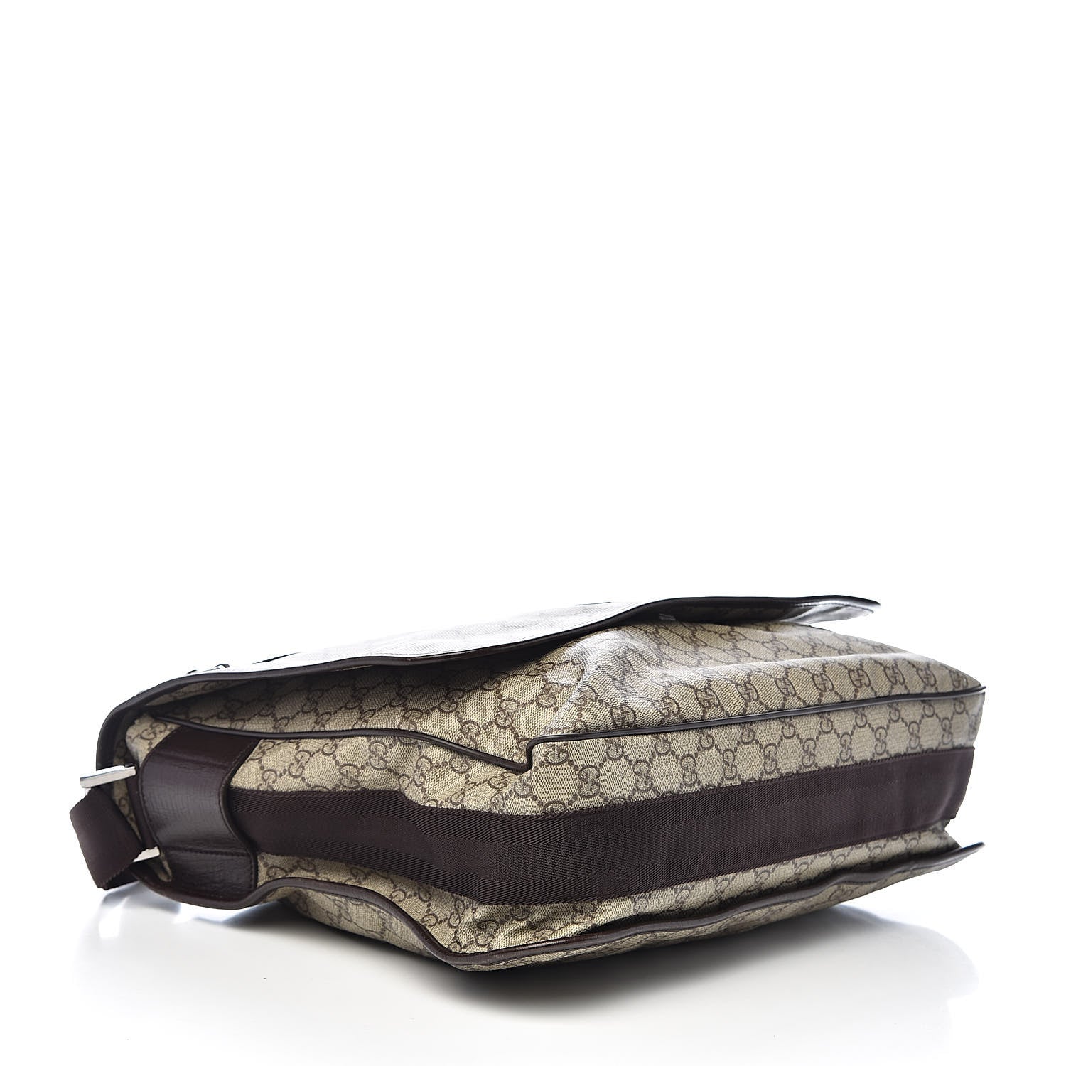 Gucci GG Plus Monogram Large Flap Messenger Bag Beige Dark Brown 4 of 15