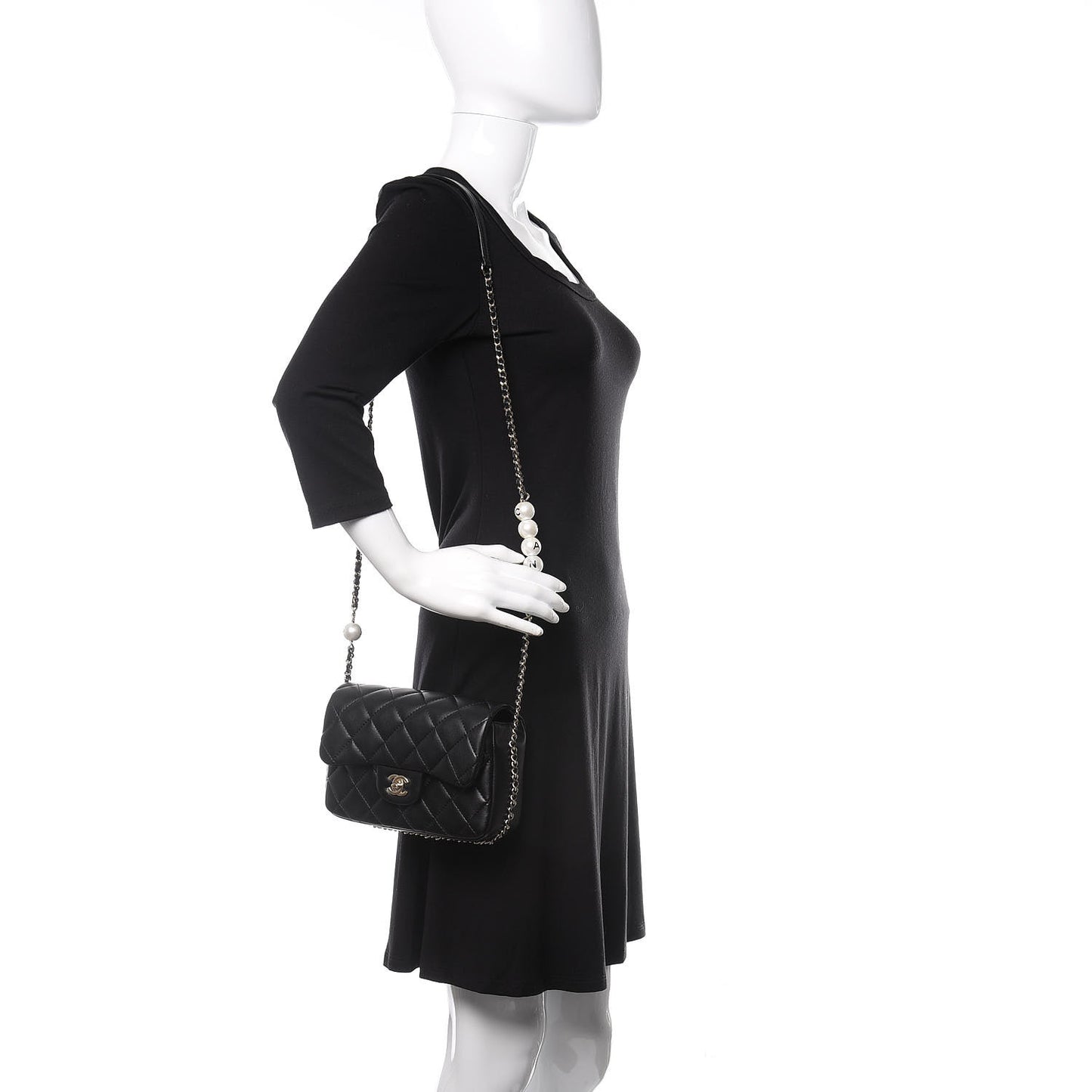 Lambskin Quilted Small My Precious Flap Black