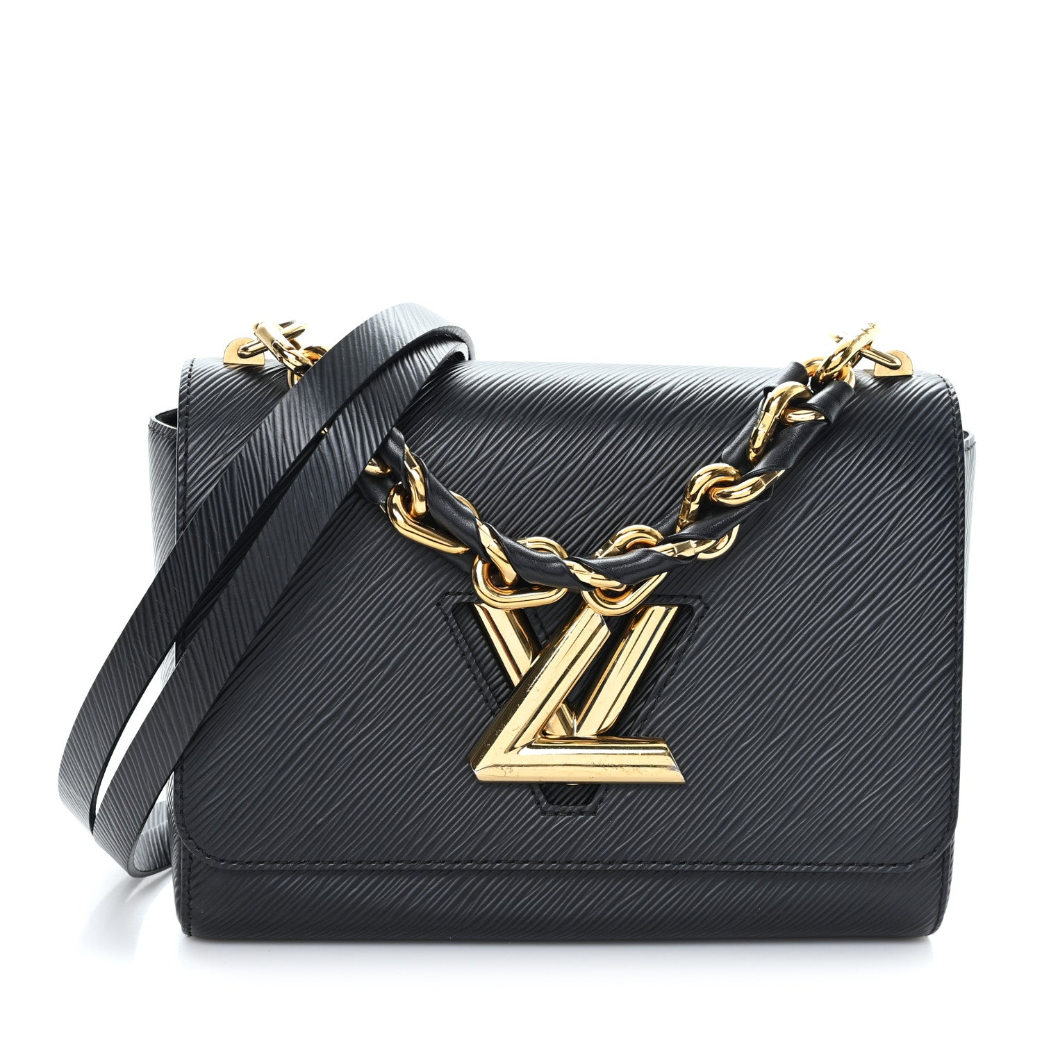 Louis Vuitton Epi Twist Braided Strap Shoulder Bag MM Black 1 of 9
