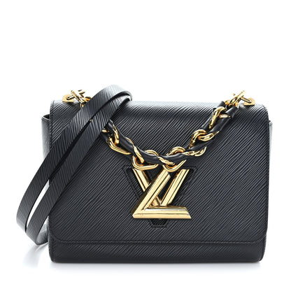 Louis Vuitton Epi Twist Braided Strap Shoulder Bag MM Black 1 of 9