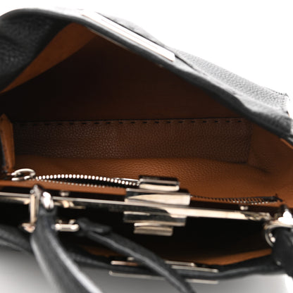 Fendi Cuoio Romano Selleria Bi-Color Medium Peekaboo Iconic Satchel Black Mou 6 of 12