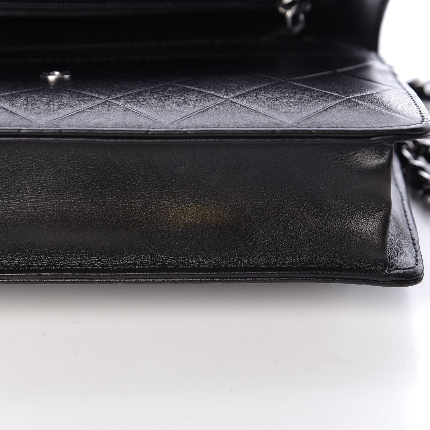 Chanel Lambskin Embossed Lax Wallet On Chain WOC Black 9 of 14