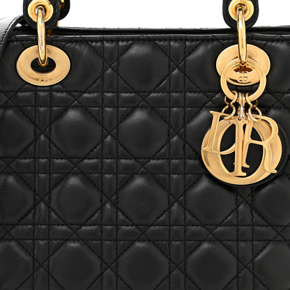 Christian Dior Lambskin Cannage Medium Lady Dior Black 8 of 12
