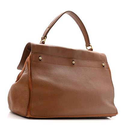 Saint Laurent Calfskin Canvas Large Muse Two Brown 3 of 17