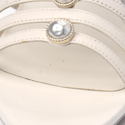 Chanel Lambskin Pearl Caged Sandals 38.5 Ivory 11 of 14