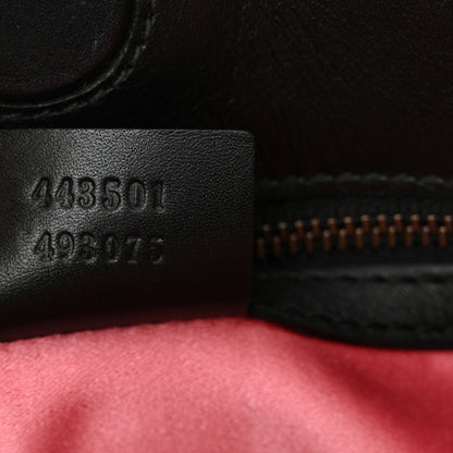 Gucci Calfskin Matelasse Medium GG Marmont Open Top Shoulder Bag Black White 7 of 12