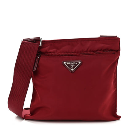 Prada Nylon Flat Messenger Bag Cherry 1 of 13