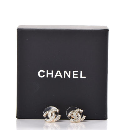 Chanel Crystal CC Earrings Gold 4 of 4