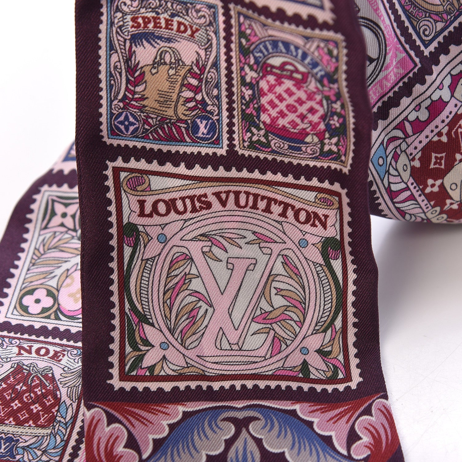 Louis Vuitton Silk Lettre A Louis Bandeau Bordeaux 5 of 6
