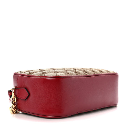 Gucci Monogram Azalea Calfskin Matelasse Diagonal Small GG Marmont Chain Shoulder Bag Beige Ebony New Cherry Red 4 of 12