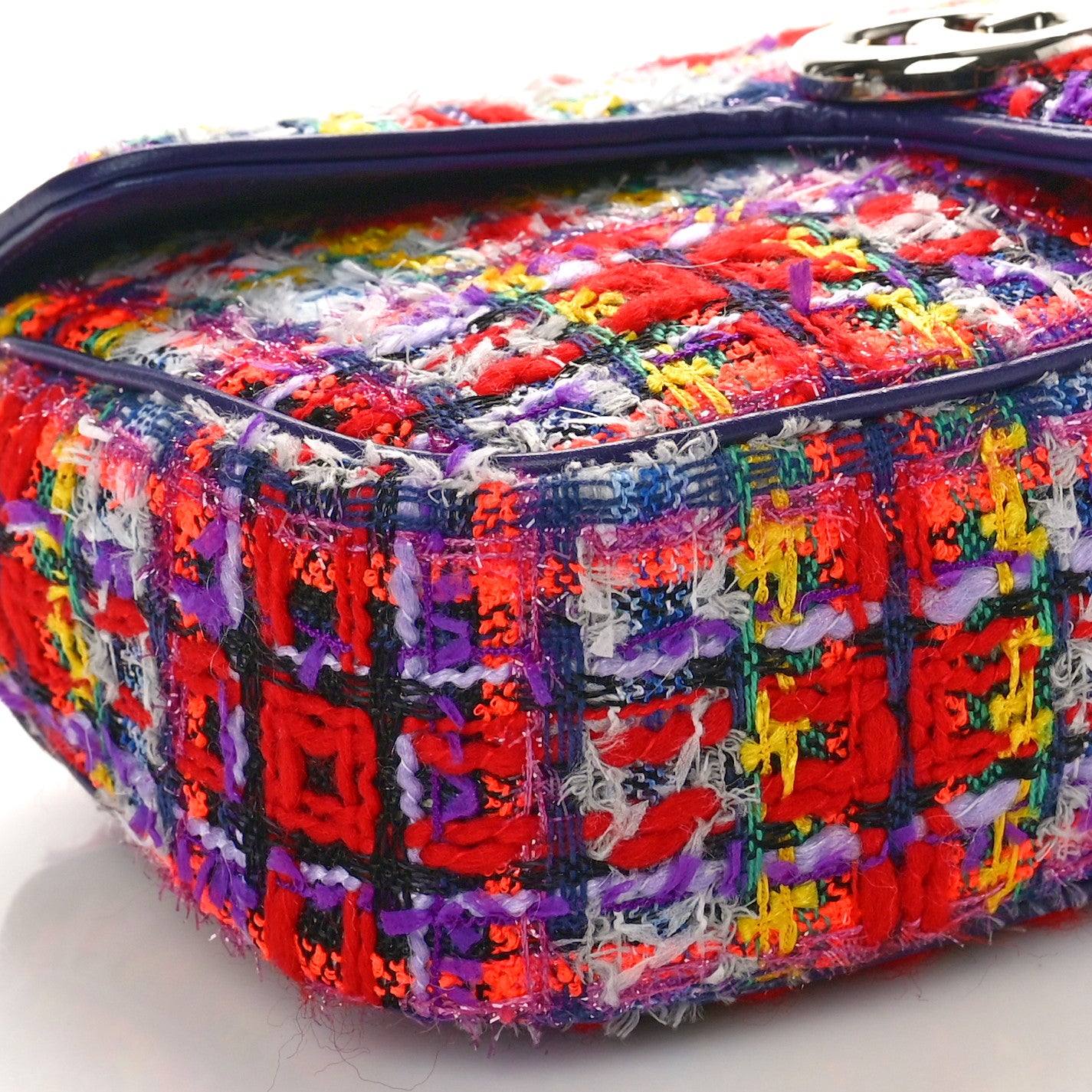 Tweed Calfskin Small GG Marmont Shoulder Bag Multicolor
