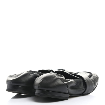Chanel Laminated Lambskin Womens Quilted Elastic CC Moccasin Loafers 36 Black 4 of 8