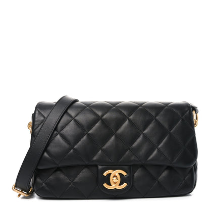 Chanel Lambskin Quilted Crossbody Flap Black 1 of 10