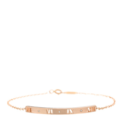 Tiffany 18K Rose Gold Diamond Atlas Bar Pierced Bracelet 1 of 3