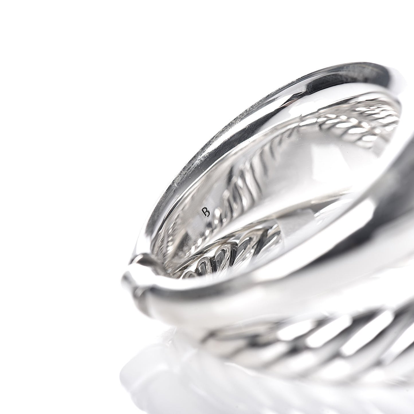 Sterling Silver 17mm Pure Form Two Row Ring 7 54