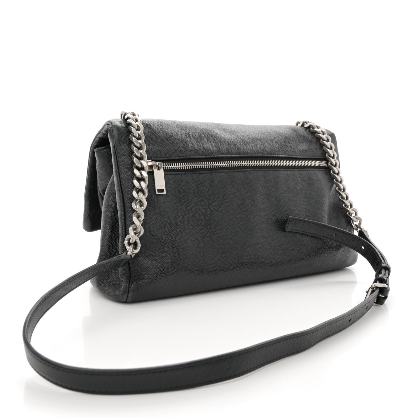 Grain De Poudre Medium West Hollywood Monogram Fold-Over Black