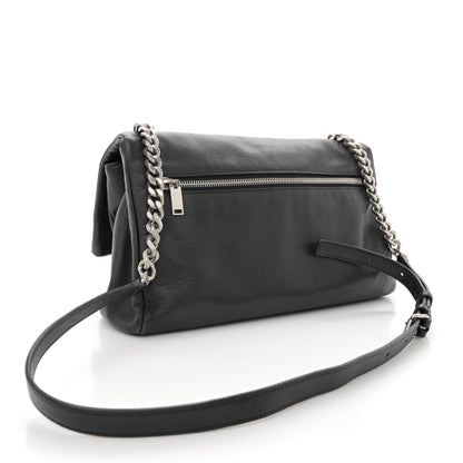 Saint Laurent Grain De Poudre Medium West Hollywood Monogram Fold-Over Black 3 of 13