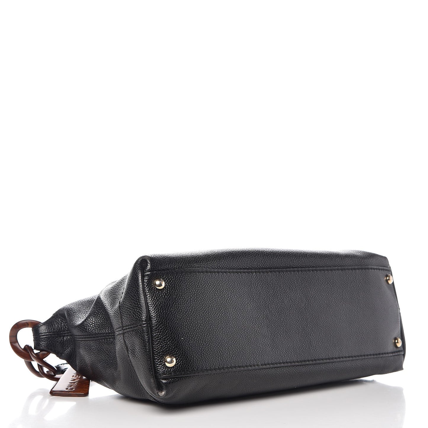 Caviar CC Wood Chain Hobo Black