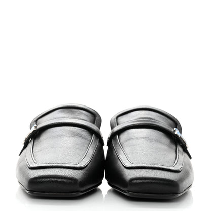 Hermes Goatskin Groupie Mules 38.5 Black 2 of 9