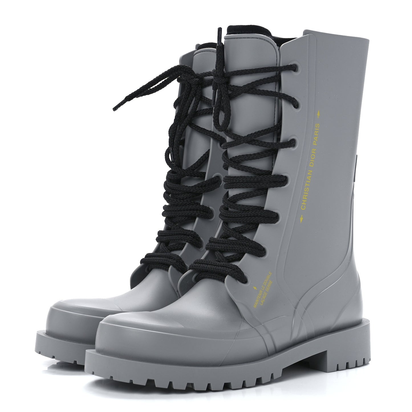 Rubber Diorcamp Low Boots 36 Grey Stone