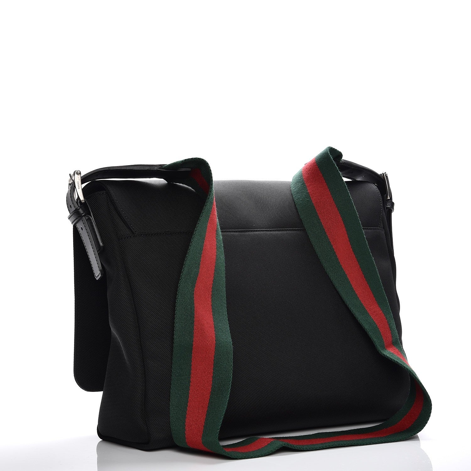 Gucci Techno Canvas Web Large Flap Messenger Bag Black 3 of 8
