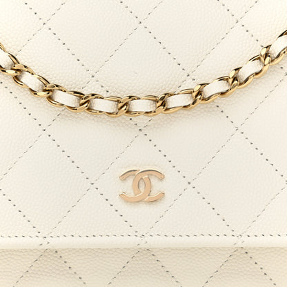 Chanel Caviar Quilted Wallet On Chain WOC White 9 of 12