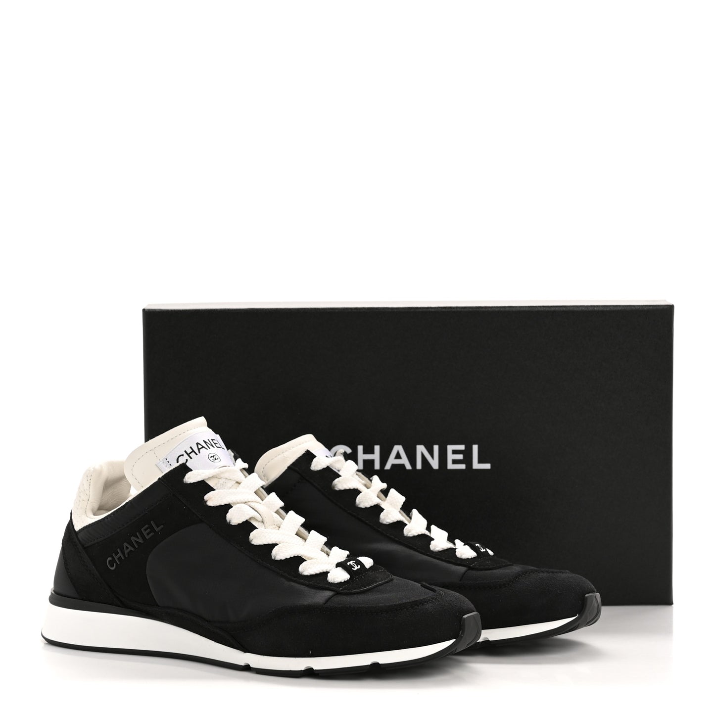 Nylon Suede Kidskin Calfskin Logo Sneakers 38 Dark Navy Blue Navy Blue Black