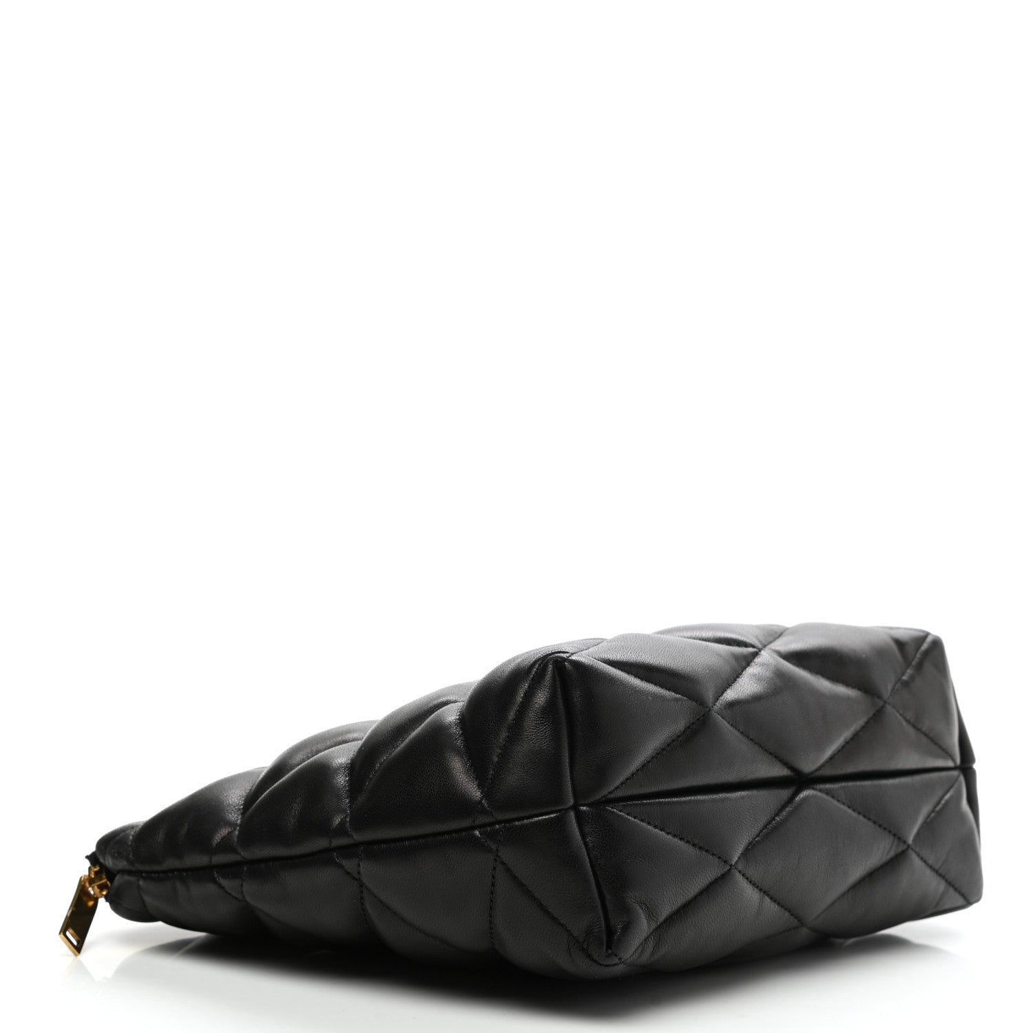 Saint Laurent Lambskin Monogram Medium Sade Puffer Pouch Black 4 of 9