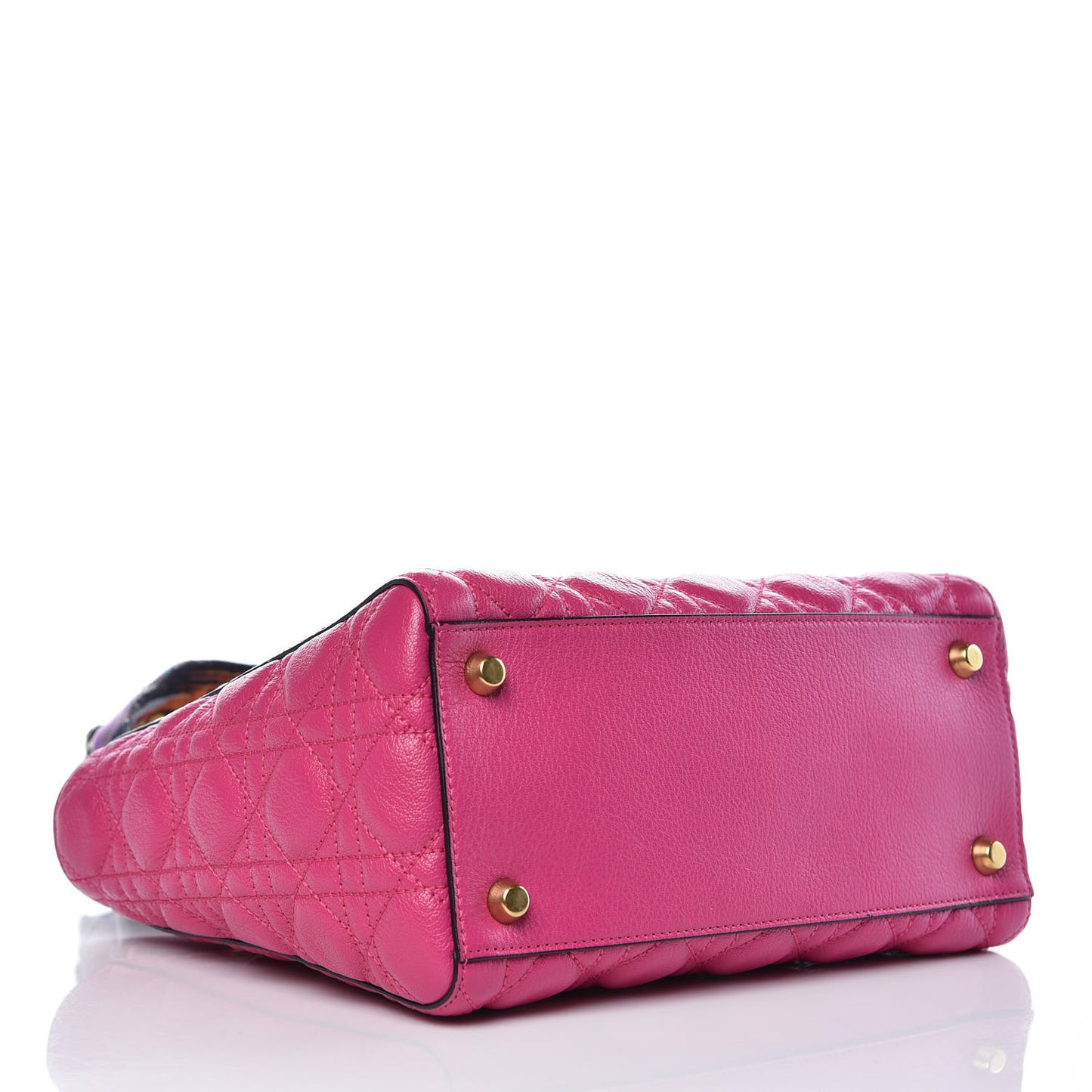 Goatskin Cannage Medium Lady Dior Fuchsia