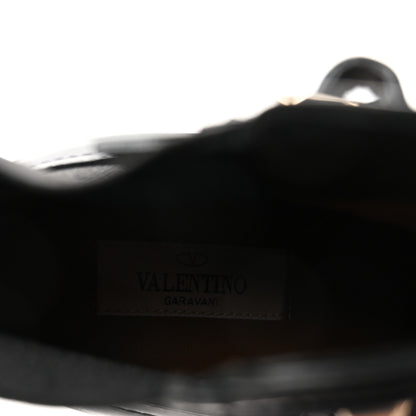 Valentino Garavani Calfskin Rockstud Double Buckle Beatle Chelsea 70mm Ankle Boots 38 Black 8 of 9