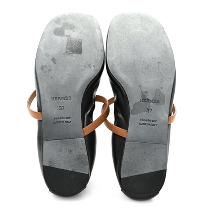 Hermes Nappa Jolly Ballet Flats 37 Black Naturel 6 of 11