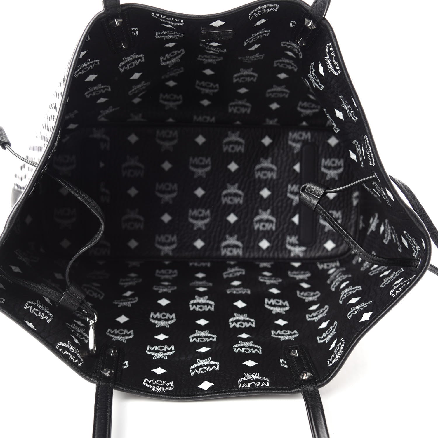 MCM Visetos Medium Project Reversible Shopper Tote Black 12 of 15
