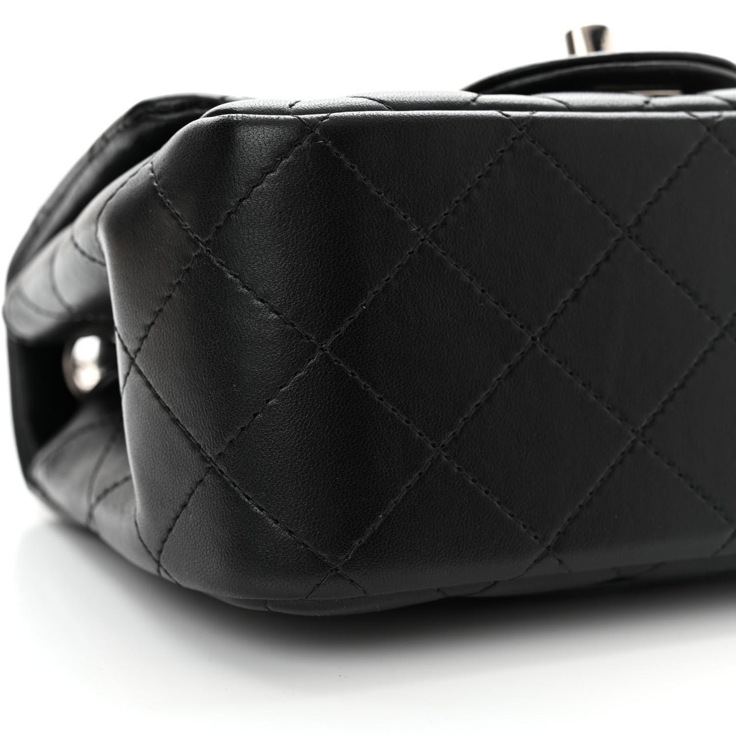 Lambskin Quilted Mini Square Flap Black