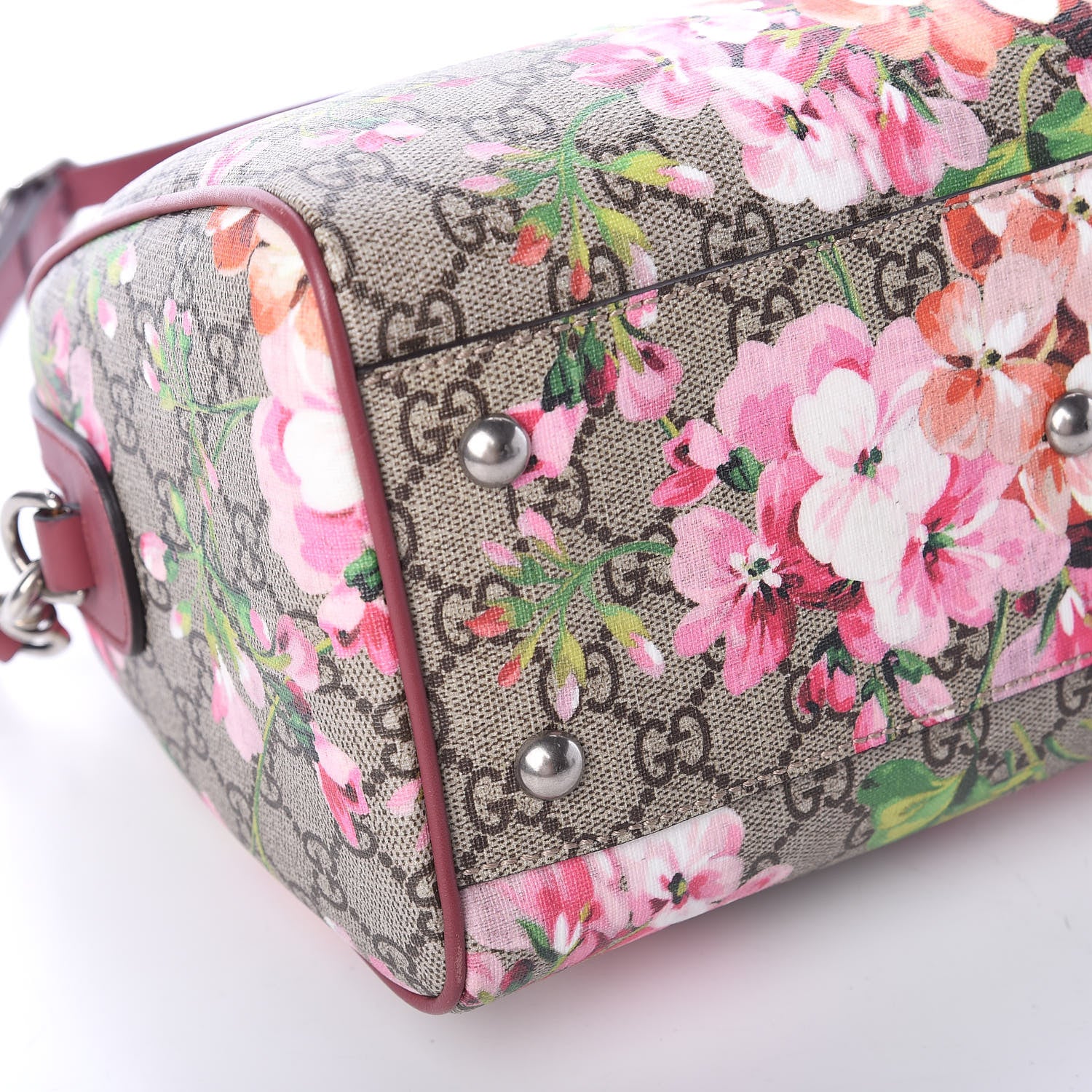Gucci GG Supreme Monogram Blooms Small Boston Beige Multicolor Dry Rose 5 of 8