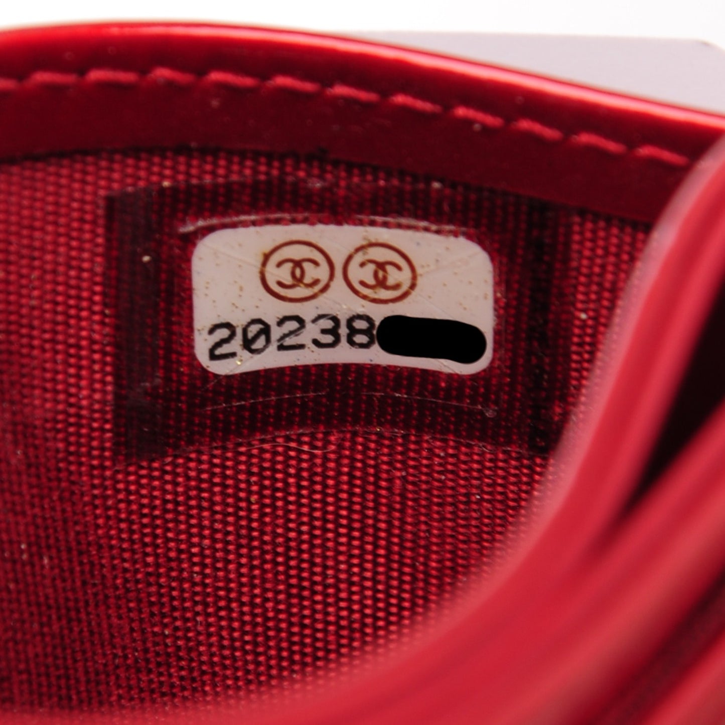 Patent Quilted Brilliant Card Holder Red