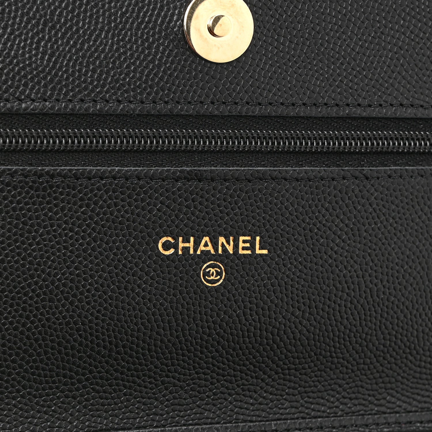 Chanel Caviar Quilted Crystal CC Wallet On Chain WOC Black 6 of 12