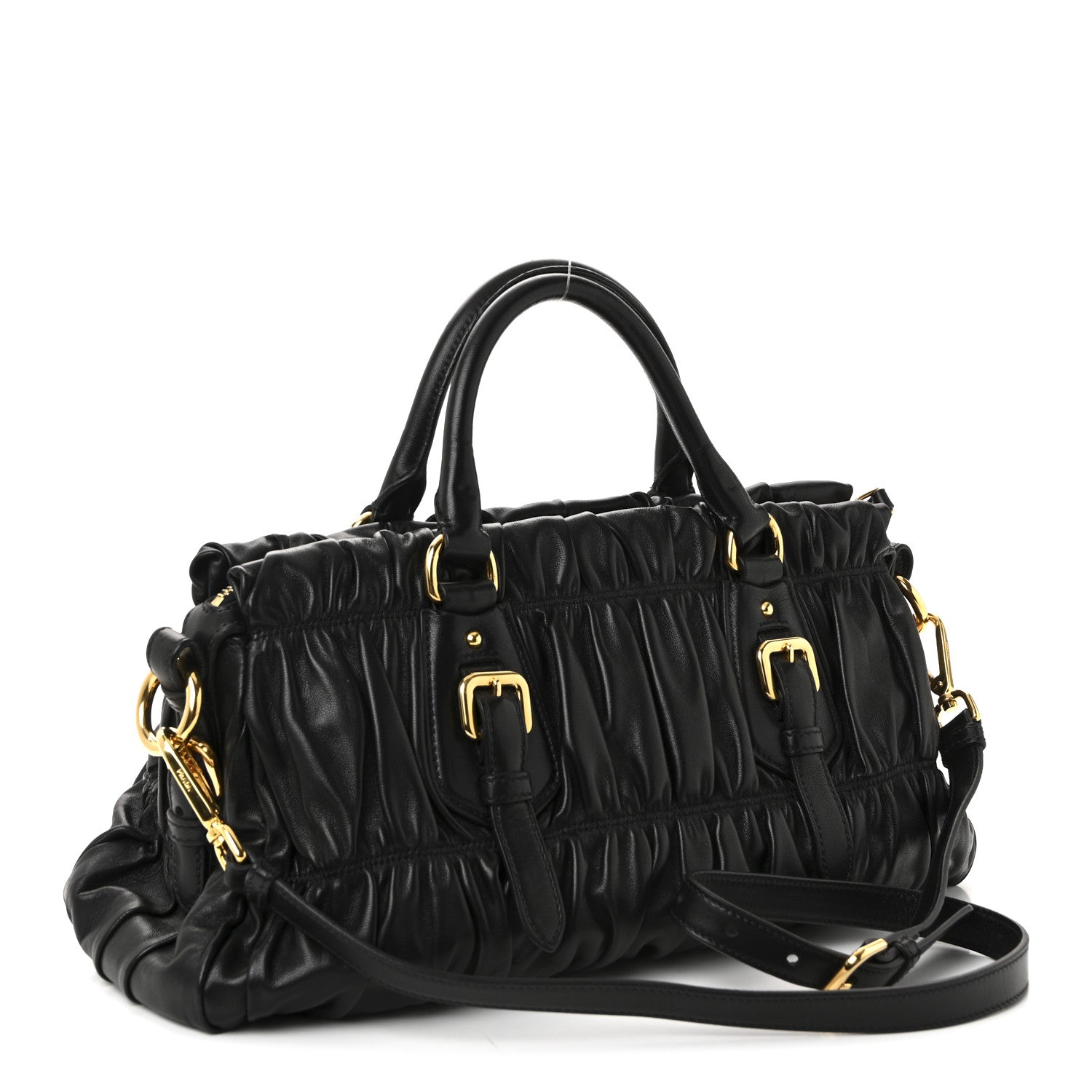 Prada Nappa Gaufre Shopping Satchel Black 3 of 9