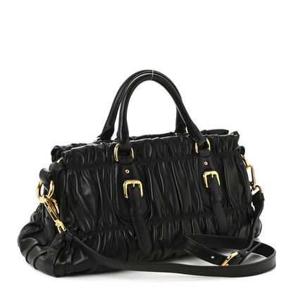 Prada Nappa Gaufre Shopping Satchel Black 3 of 9