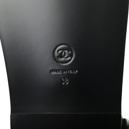 Chanel Lambskin Velcro Dad Sandals 38 Black 6 of 6