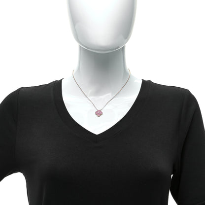 Van Cleef & Arpels 18K Rose Gold Diamond Rhodonite Vintage Alhambra Pendant Necklace 2 of 7